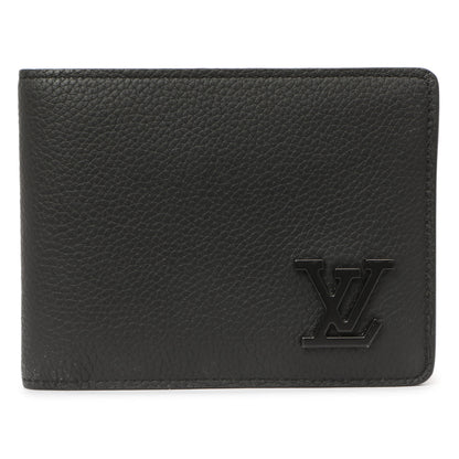 Exclusive Louis Vuitton Black Calfskin Aerogram Multiple Wallet — Front View