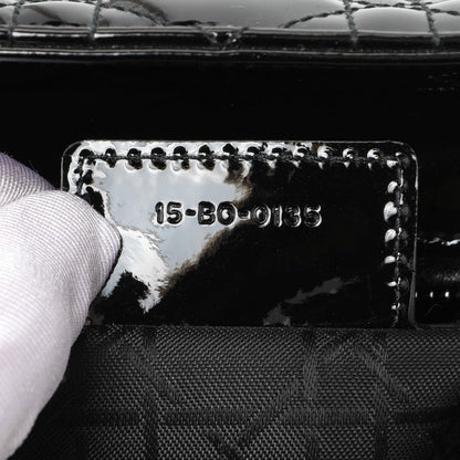 Exclusive Christian Dior Black Patent Cannage Medium Lady Dior — Lifestyle View
