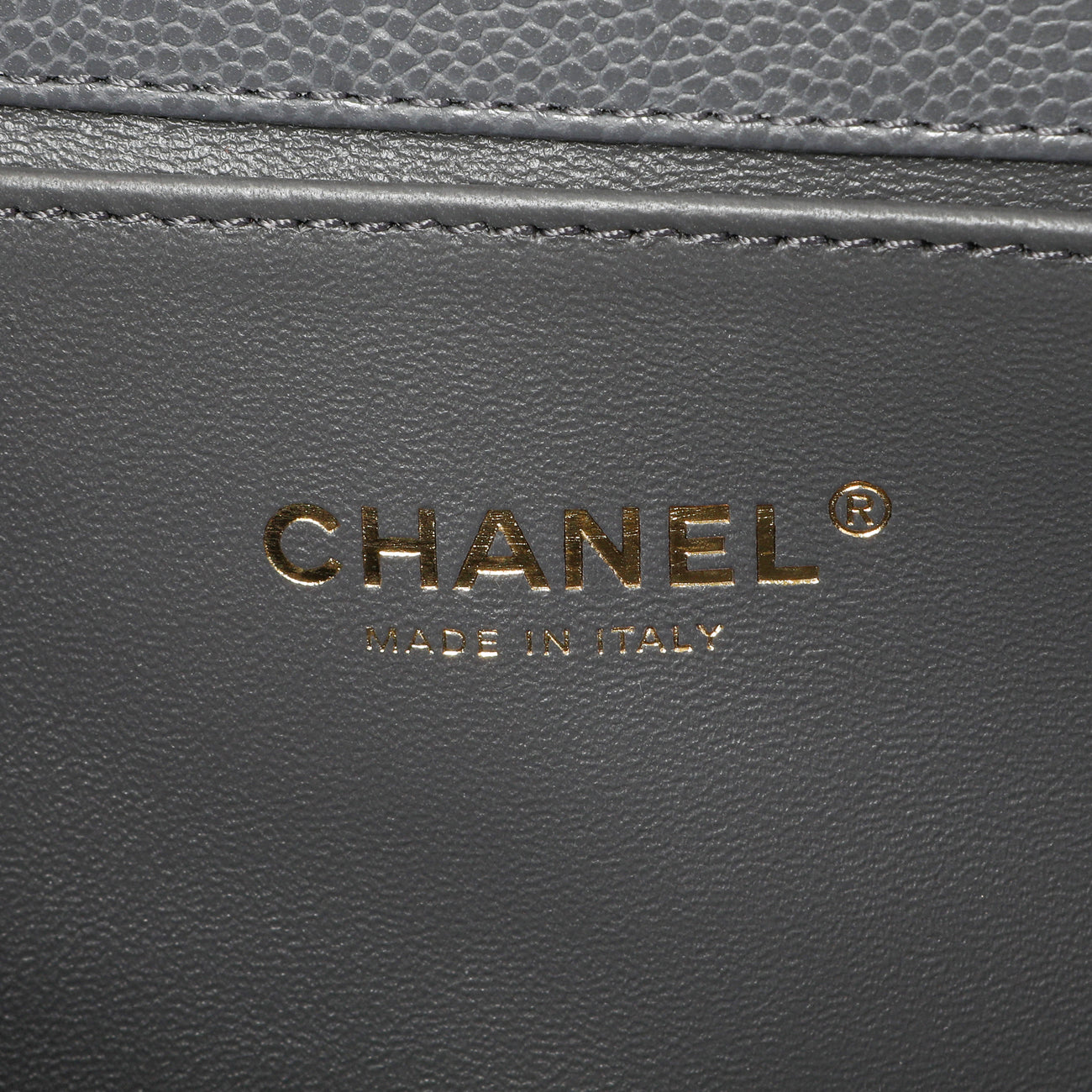 Exclusive Chanel Dark Grey Quilted Caviar Medium Boy Bag — Lifestyle View