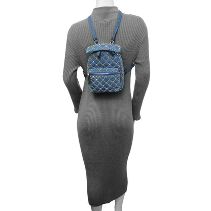 Exclusive Valentino Blue Denim Mini Rockstud Spike Backpack — Alternate View 7
