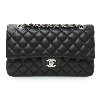 Exclusive Chanel Black Quilted Lambskin Medium Double Flap — Front View