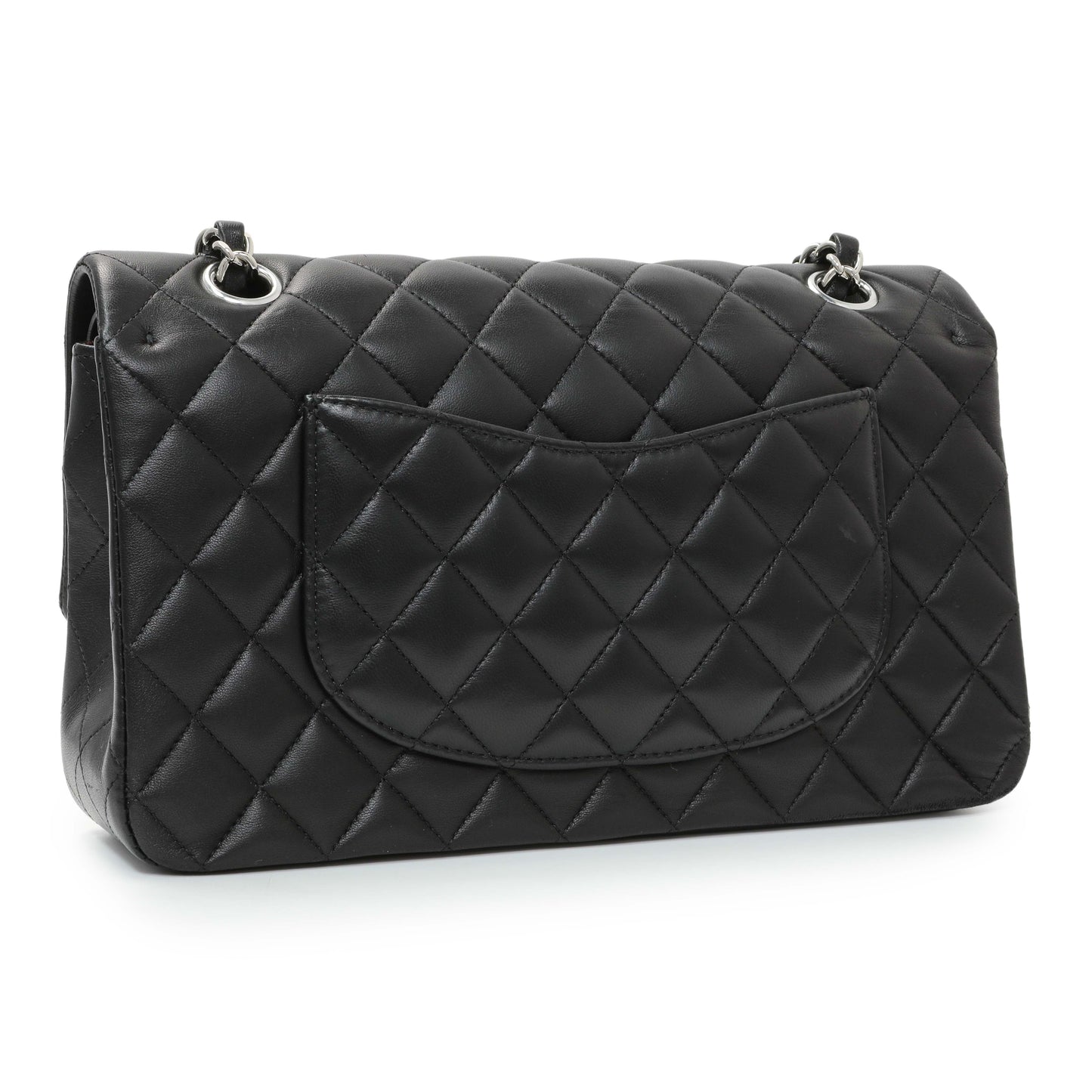 Exclusive Chanel Black Quilted Lambskin Medium Double Flap — Side View