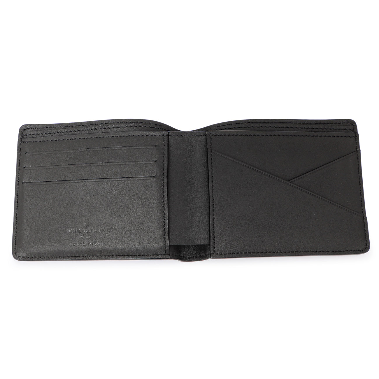 Exclusive Louis Vuitton Black Calfskin Aerogram Multiple Wallet — Top View