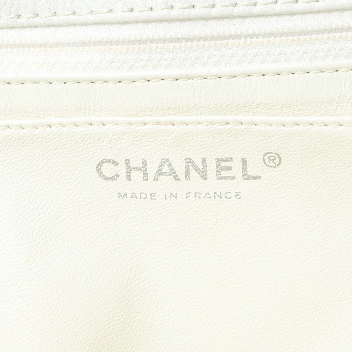 Exclusive Chanel White Quilted Caviar Maxi Single Flap — Alternate View 9