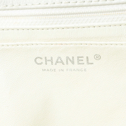 Exclusive Chanel White Quilted Caviar Maxi Single Flap — Alternate View 9