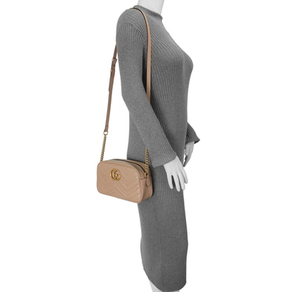 Exclusive Gucci Porcelain Rose Calfskin Matelasse Small GG Marmont Chain Shoulder Bag — Alternate View 8