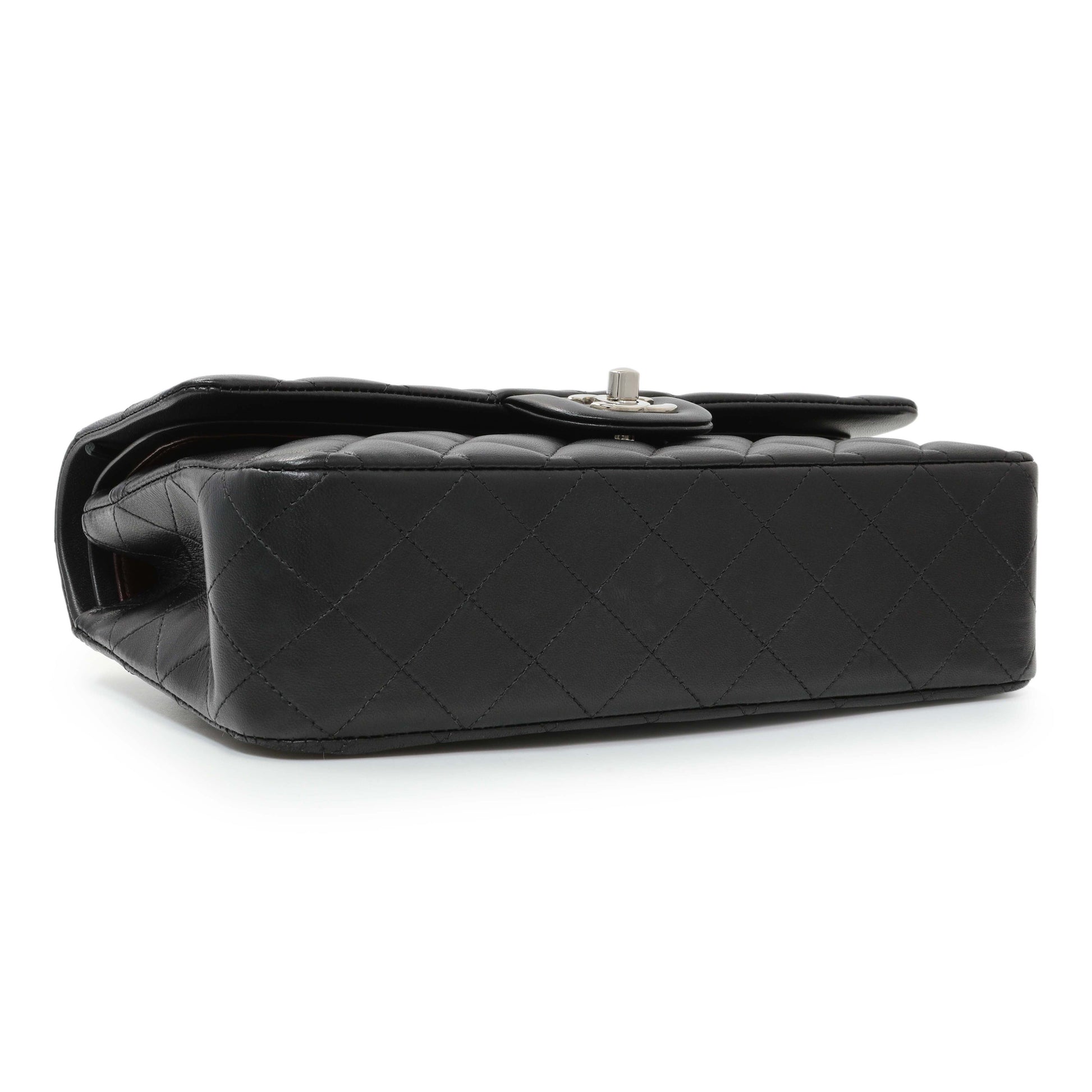 Exclusive Chanel Black Quilted Lambskin Medium Double Flap — Back View