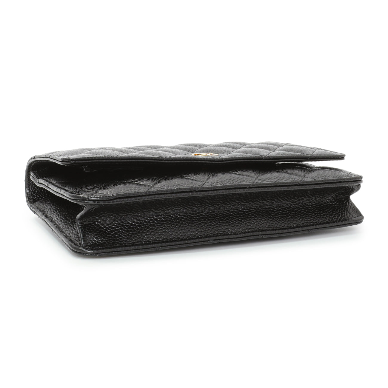 Exclusive Chanel Black Caviar Wallet On Chain — Back View