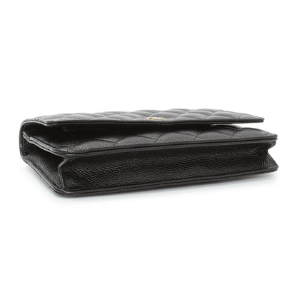 Exclusive Chanel Black Caviar Wallet On Chain — Back View