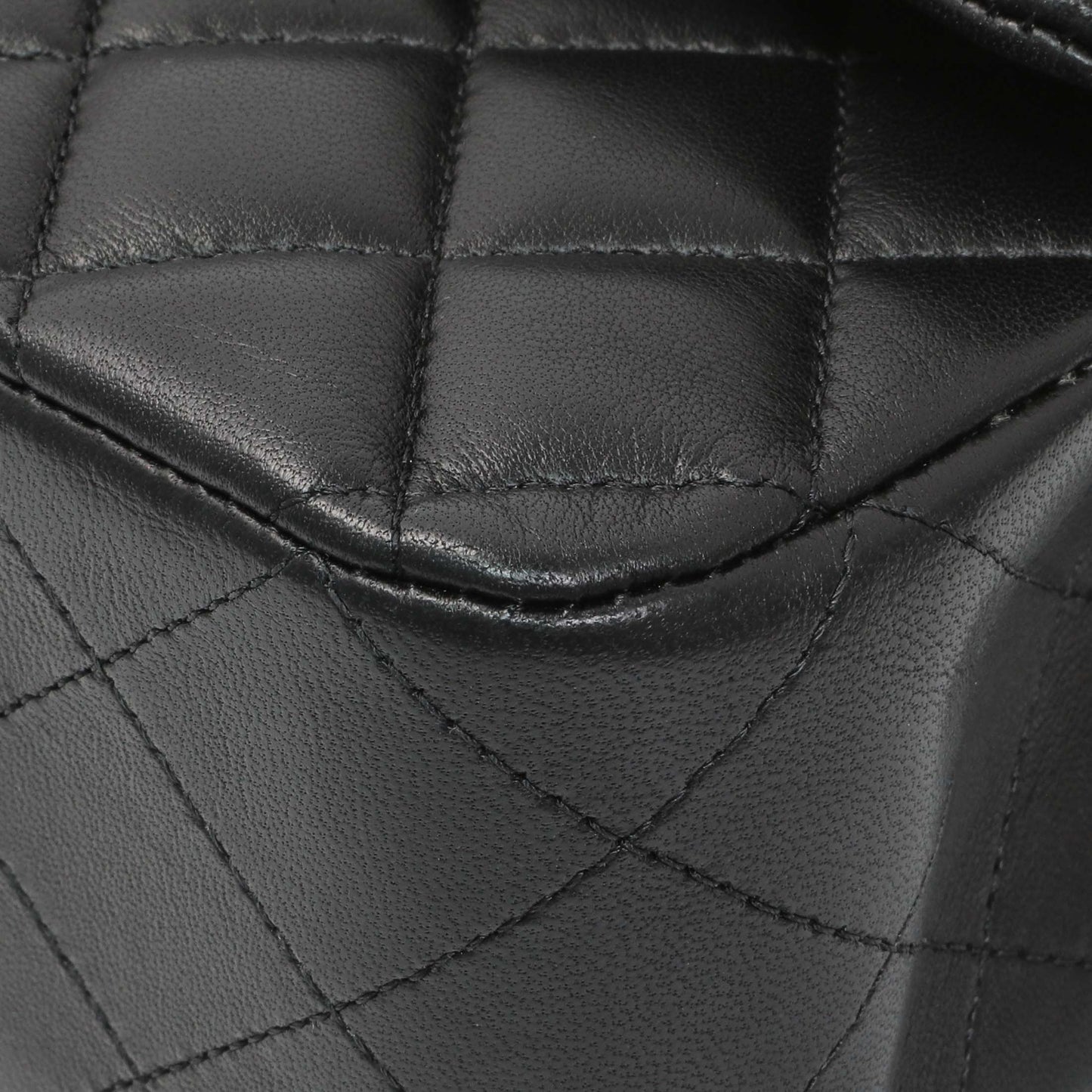 Exclusive Chanel Black Quilted Lambskin Medium Double Flap — Detail View