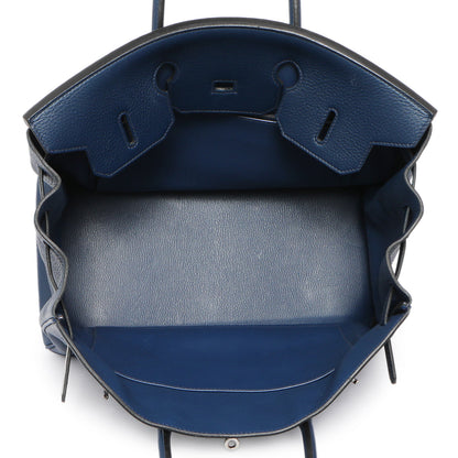 Exclusive Hermes Bleu Saphir Clemence Birkin 35 — Alternate View 8