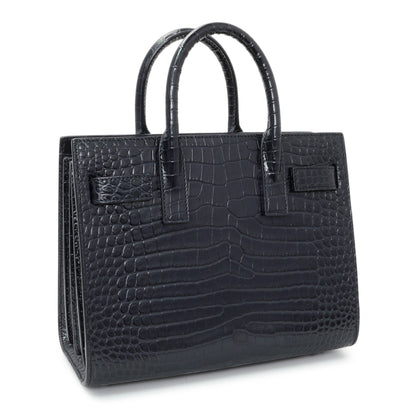 Exclusive Saint Laurent Calfskin Crocodile Embossed Nano Sac De Jour — Side View