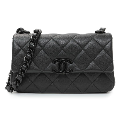 Exclusive Chanel Black Caviar Quilted My Everything Small Flap — Front View