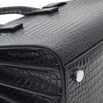 Exclusive Saint Laurent Calfskin Crocodile Embossed Nano Sac De Jour — Top View