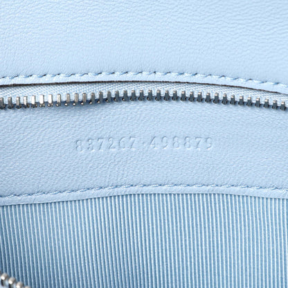 Exclusive Gucci Light Blue Calfskin Matelasse Medium GG Marmont Shoulder Bag — Lifestyle View