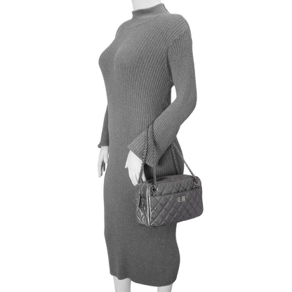 Exclusive Chanel Dark Silver Metallic Quilted Aged Calfskin Small Reissue Camera Case — Alternate View 7