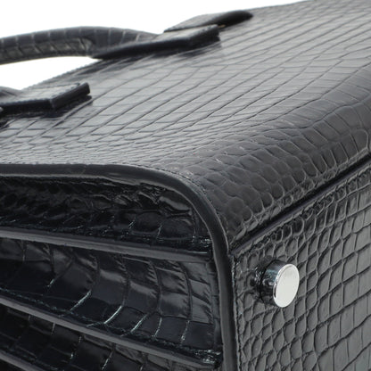 Exclusive Saint Laurent Calfskin Crocodile Embossed Nano Sac De Jour — Lifestyle View