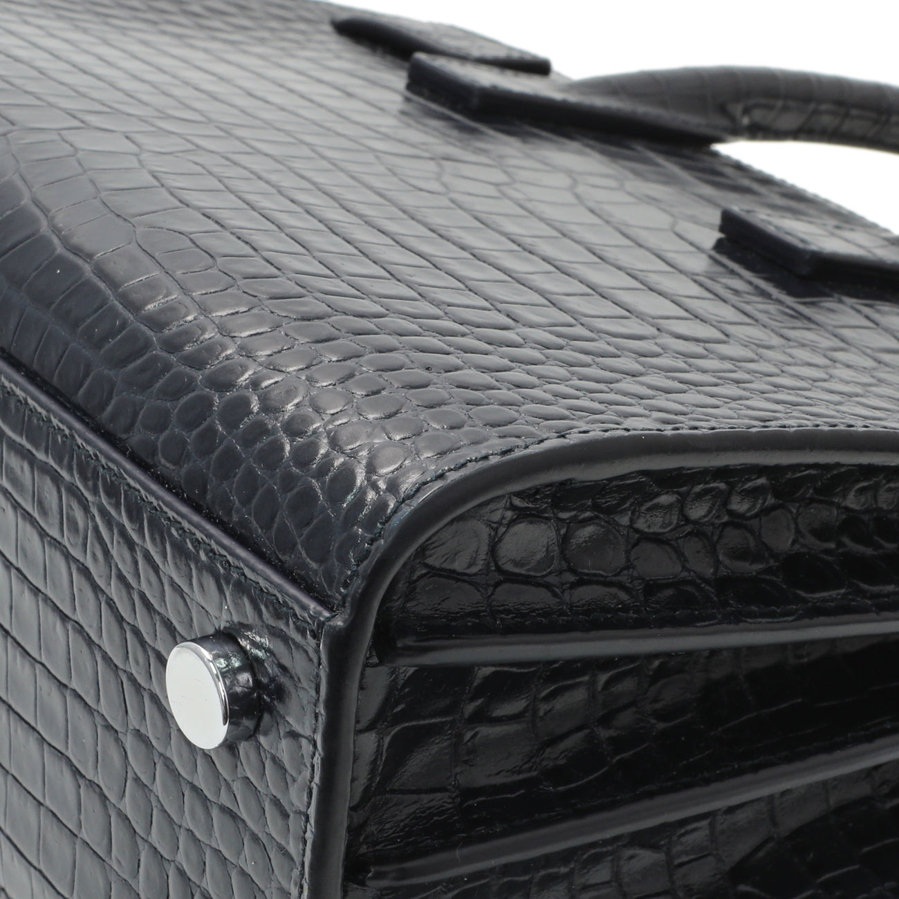 Exclusive Saint Laurent Calfskin Crocodile Embossed Nano Sac De Jour — Alternate View 7