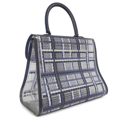 Exclusive Delvaux Navy Vinyl Gingham The Dreamer Brillant MM — Side View