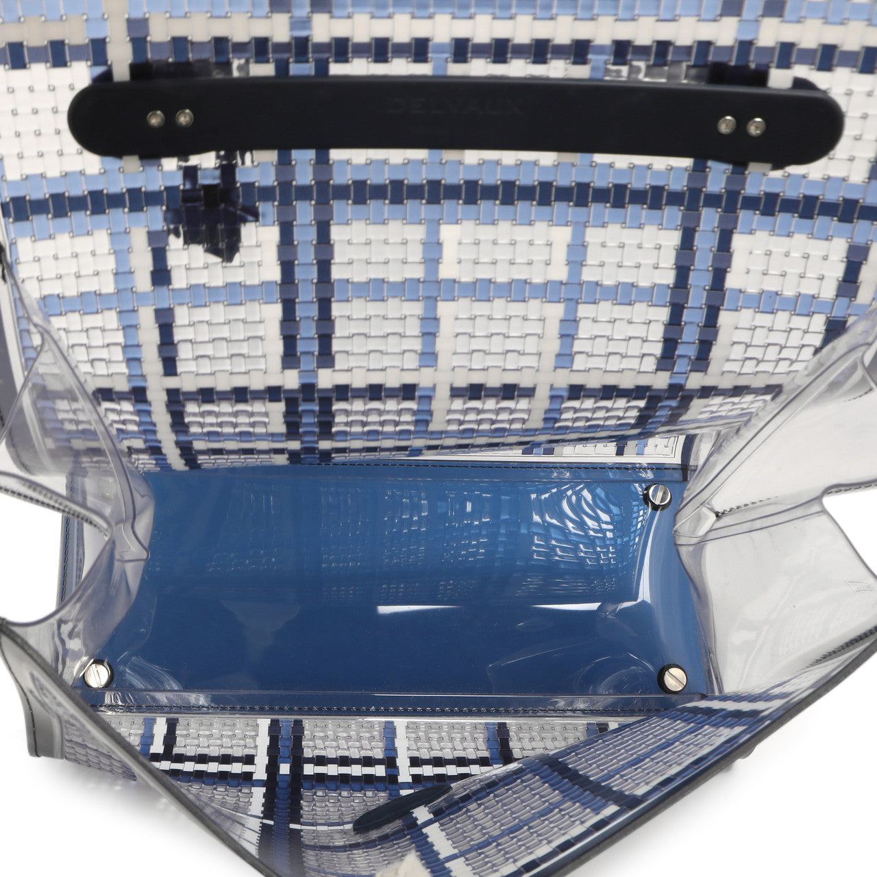 Exclusive Delvaux Navy Vinyl Gingham The Dreamer Brillant MM — Top View