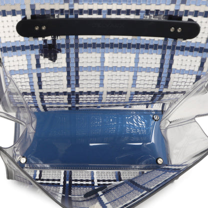 Exclusive Delvaux Navy Vinyl Gingham The Dreamer Brillant MM — Top View