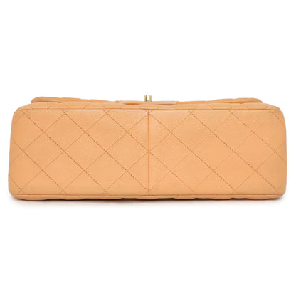 Exclusive Chanel Peach Quilted Caviar Jumbo Classic Double Flap — Detail View