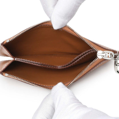 Exclusive Hermes Gold Evercolor Zipengo Chain D'Ancre Card Holder — Top View