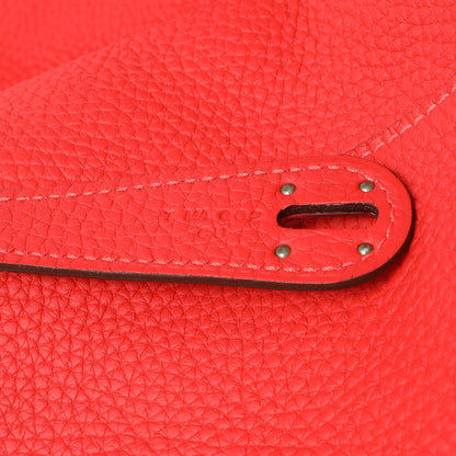 Exclusive Hermes Rouge Pivoine Clemence Lindy 34 — Lifestyle View
