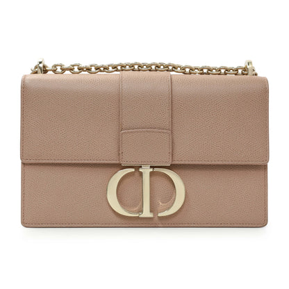 Exclusive Christian Dior Blush Grained Calfskin 30 Montaigne Chain Flap Bag — Front View