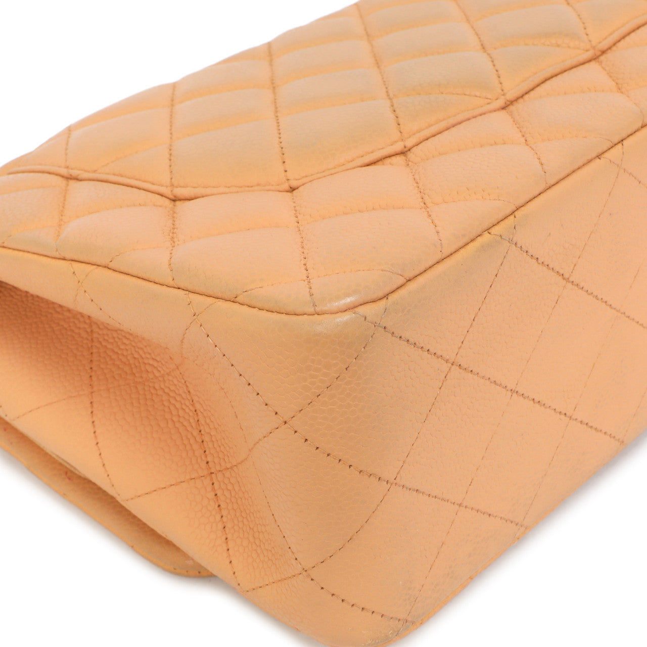 Exclusive Chanel Peach Quilted Caviar Jumbo Classic Double Flap — Alternate View 8