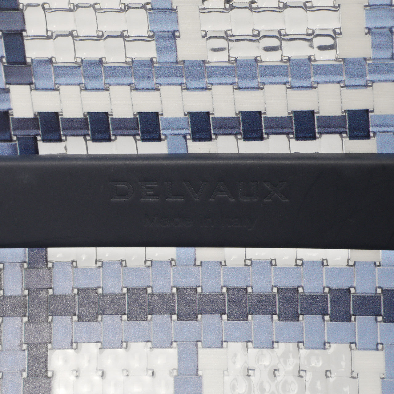 Exclusive Delvaux Navy Vinyl Gingham The Dreamer Brillant MM — Detail View
