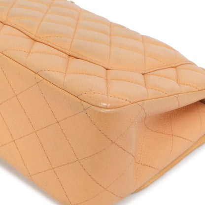 Exclusive Chanel Peach Quilted Caviar Jumbo Classic Double Flap — Alternate View 9