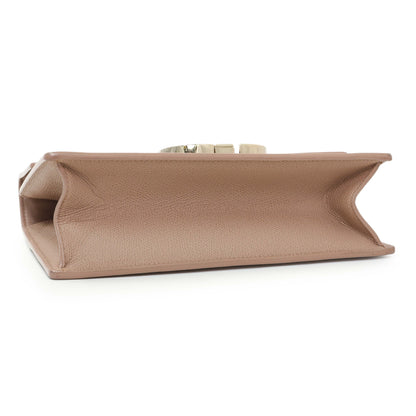 Exclusive Christian Dior Blush Grained Calfskin 30 Montaigne Chain Flap Bag — Back View