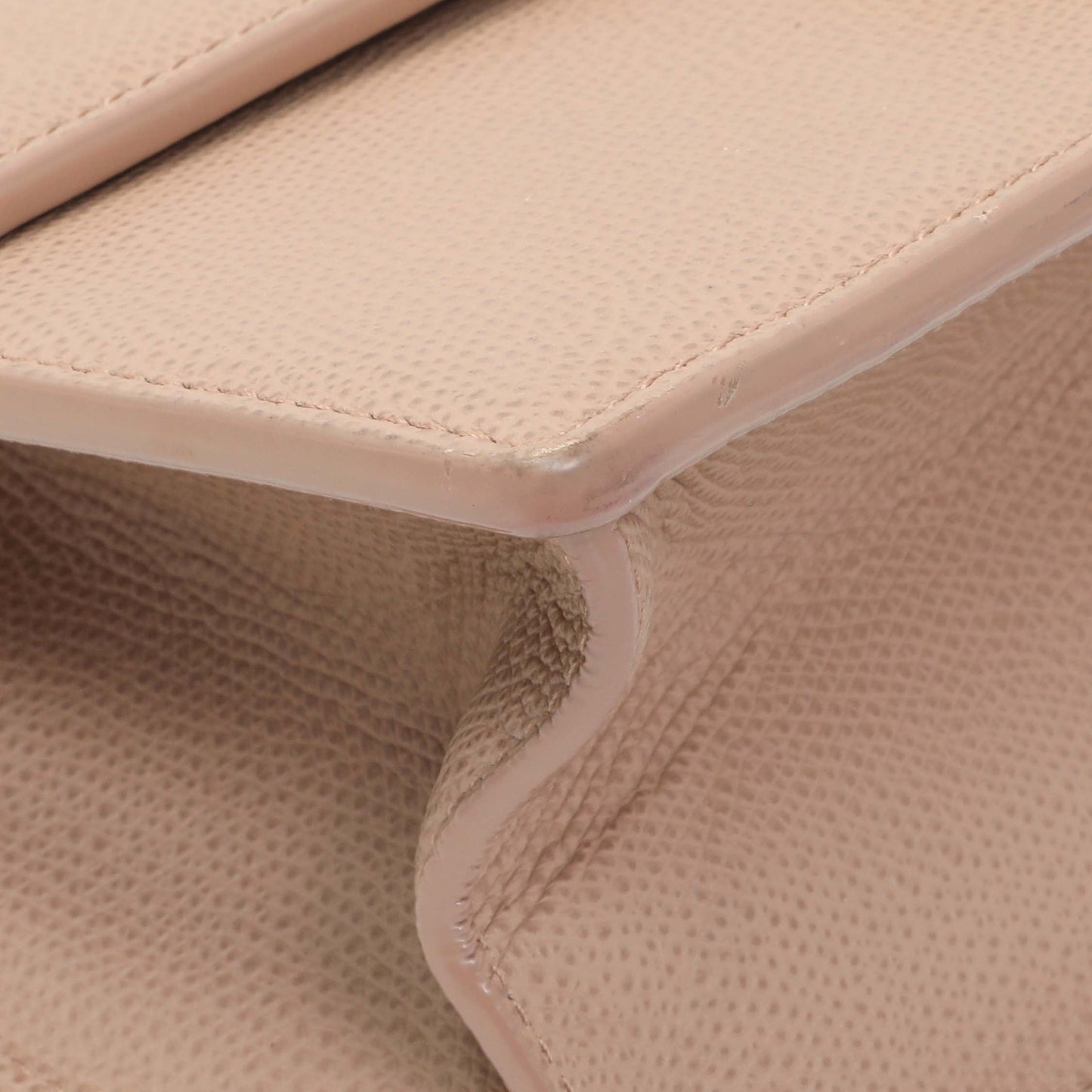 Exclusive Christian Dior Blush Grained Calfskin 30 Montaigne Chain Flap Bag — Top View