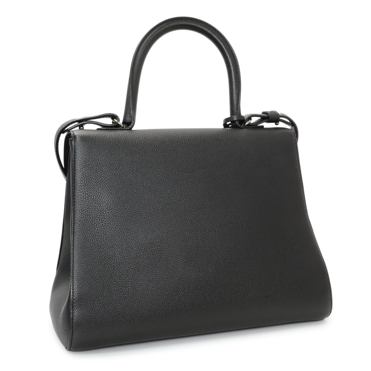 Exclusive Delvaux Black Grained Calfskin Brillant MM — Side View