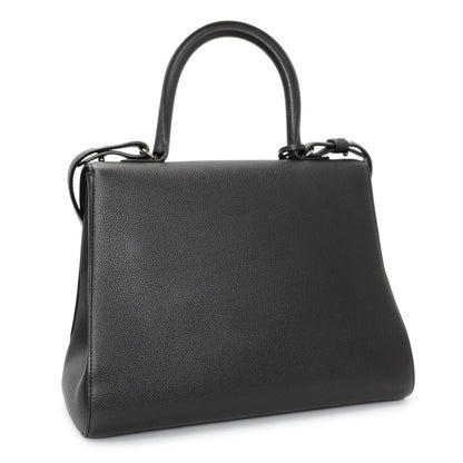 Exclusive Delvaux Black Grained Calfskin Brillant MM — Side View