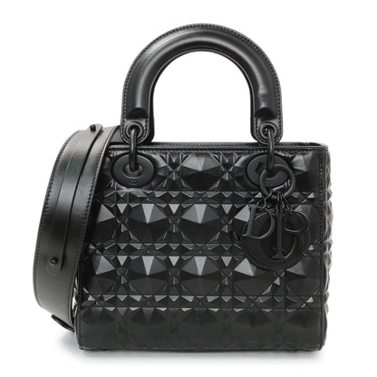 Exclusive Christian Dior Black Diamond Cannage Lady Dior Small — Front View