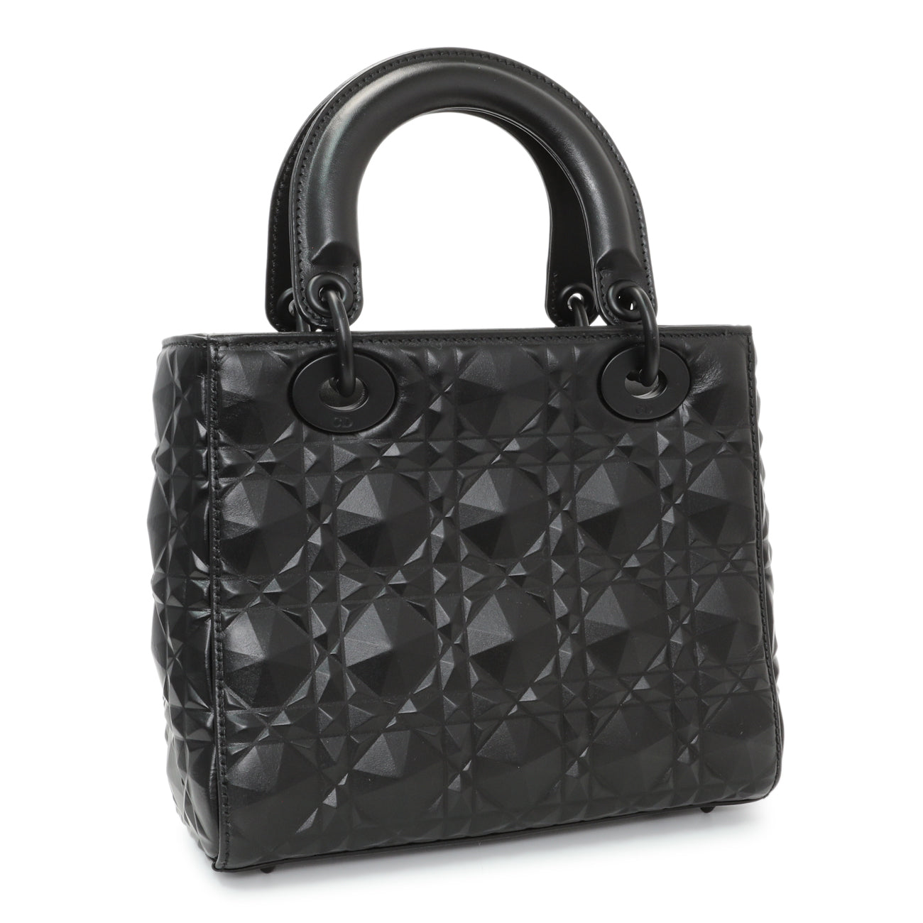 Exclusive Christian Dior Black Diamond Cannage Lady Dior Small — Side View