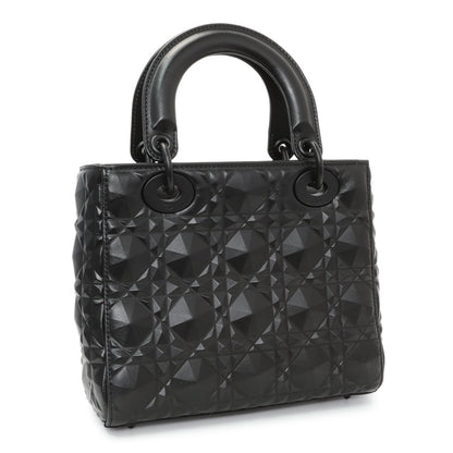 Exclusive Christian Dior Black Diamond Cannage Lady Dior Small — Side View