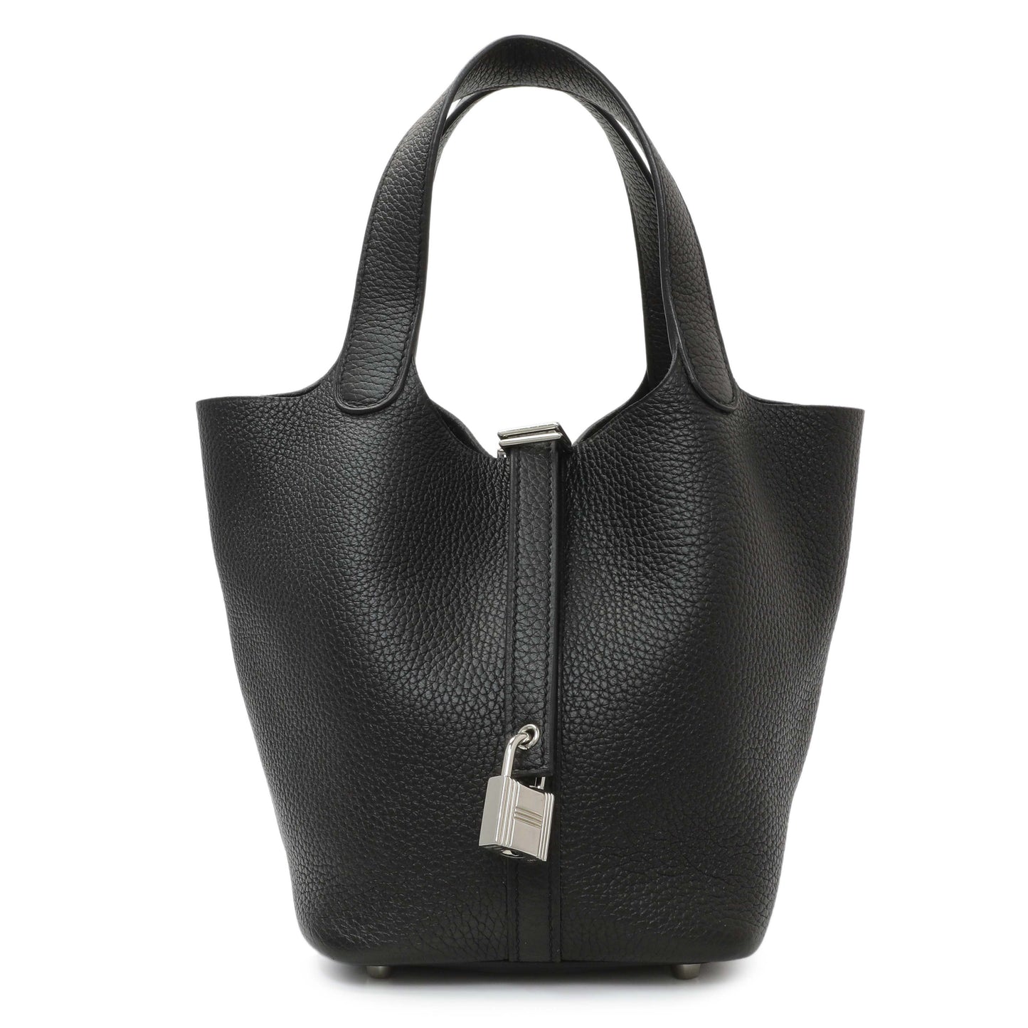 Exclusive Hermes Black Clemence Picotin Lock 18 — Front View
