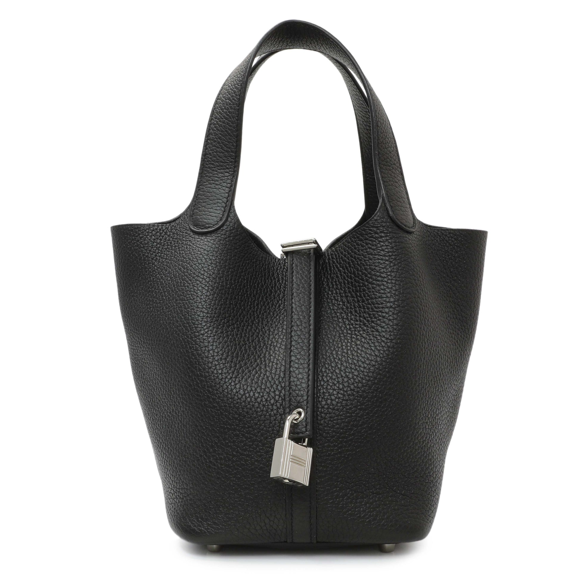 Exclusive Hermes Black Clemence Picotin Lock 18 — Front View