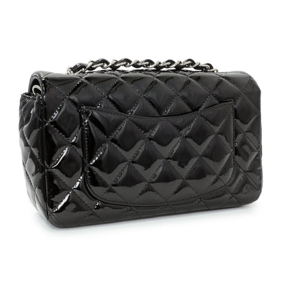 Exclusive Chanel Black Quilted Patent Mini Rectangular Flap — Side View