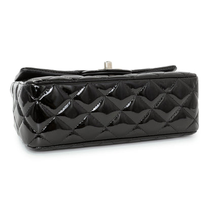 Exclusive Chanel Black Quilted Patent Mini Rectangular Flap — Back View
