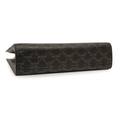 Exclusive Celine Triomphe Canvas Small Vertical Cabas — Back View
