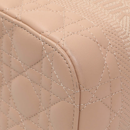 Exclusive Christian Dior Pink Lambskin Cannage Small Diortravel Vanity Case Cloud — Detail View