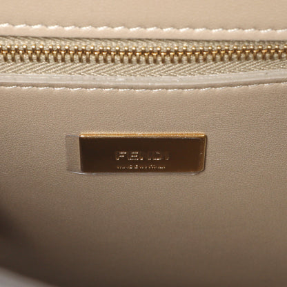 Exclusive Fendi Grey Nappa Pocket Mini Peekaboo Iconic Satchel — Detail View