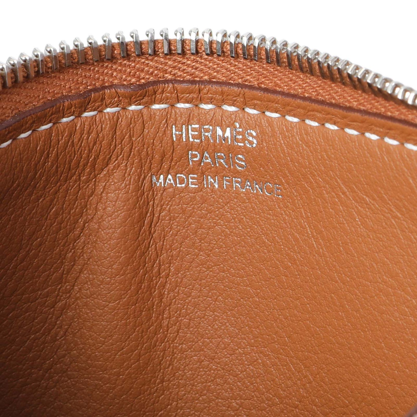 Exclusive Hermes Gold Evercolor Zipengo Chain D'Ancre Card Holder — Detail View