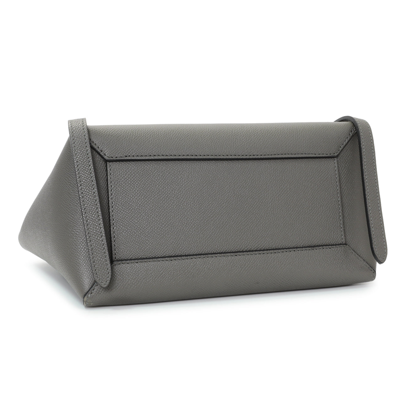 Exclusive Celine Grey Grained Calfskin Micro Belt Bag — Back View