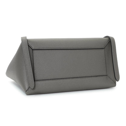 Exclusive Celine Grey Grained Calfskin Micro Belt Bag — Back View