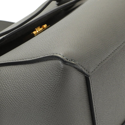 Exclusive Celine Grey Grained Calfskin Micro Belt Bag — Top View